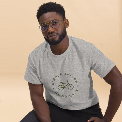 Bike Tee in sport grey in a relaxed studio setting