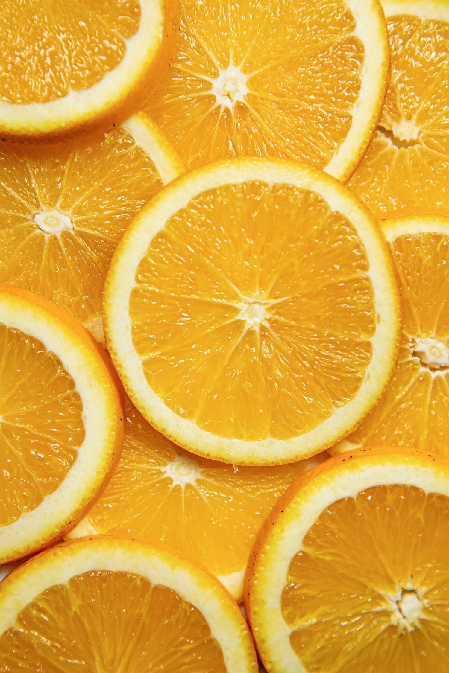 Fresh-cut orange slices